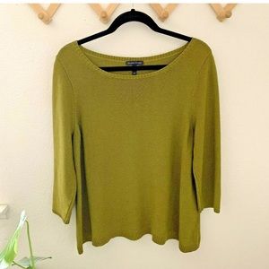 Eileen Fisher Boat Neck Lime Green Sweater